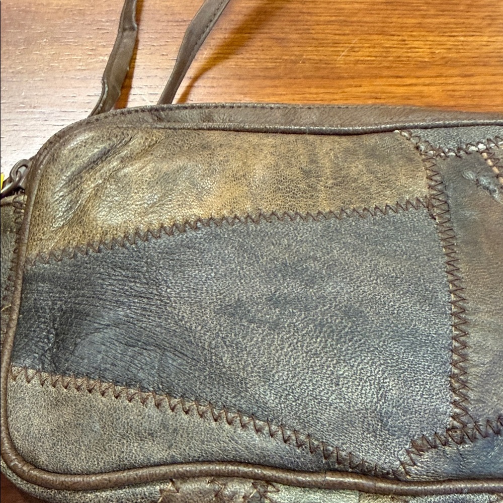 Vintage Patchwork Mini Bag / Crossbody Genuine Bo… - image 2